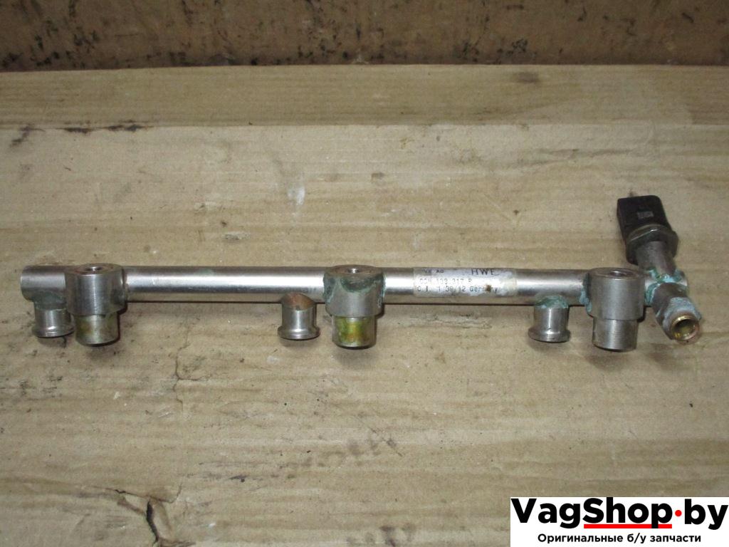 топливная рампа Volkswagen Touareg 2 поколение 2013, 3.6 л., FSI, CGR, бензин, АКПП, серый, внедорожник 5 дв., полный привод, 06J906051C, 03H133317P - фото №1