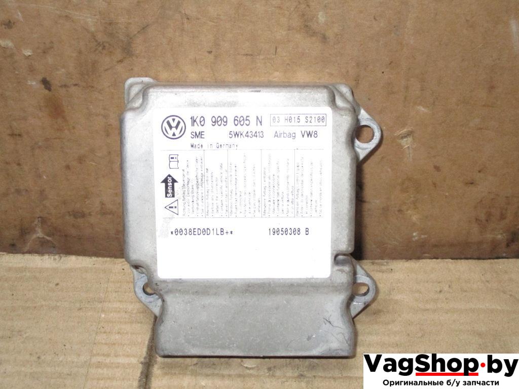 блок AirBag Volkswagen Golf Plus 1 поколение 2006, 2.0 л., TDi, BKD, дизель, МКПП, черный, хетчбэк 5 дв., передний привод, 1K0909605N - фото №1
