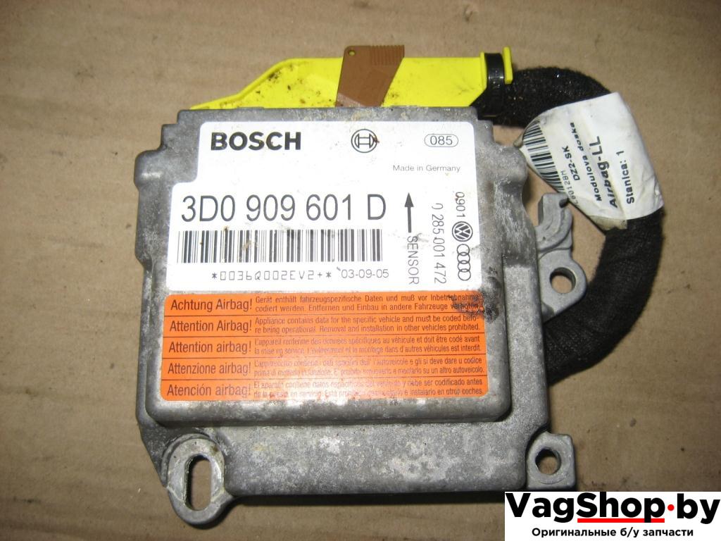 блок AirBag Volkswagen Touareg 1 поколение 2004, 4.2 л., i, AXQ, бензин, АКПП, белый, внедорожник 5 дв., полный привод, 3D0909601D - фото №1