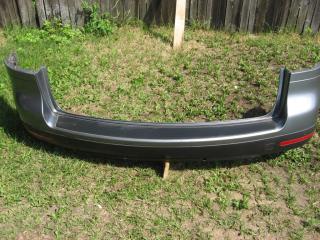 бампер задний Volkswagen Touareg 1 поколение 2005, 2.5 л., TDi, BAC, дизель, АКПП, серый, внедорожник 5 дв., полный привод