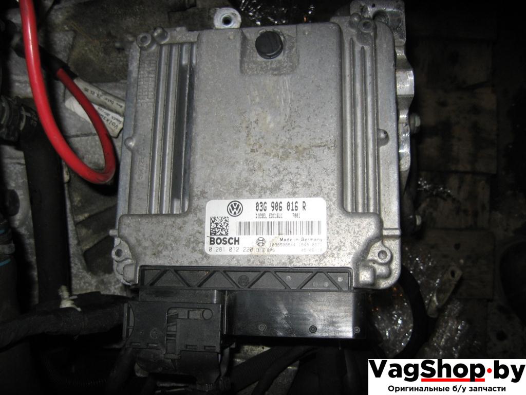 блок управления двигателем Volkswagen Golf Plus 1 поколение 2008, 1.9 л., TDi, BKC, дизель, МКПП, серебро, хетчбэк 5 дв., передний привод, 03G906016R - фото №1