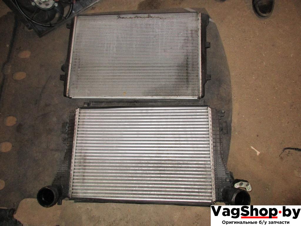 кассета радиаторов Volkswagen Touran 1 поколение 2004, 2.0 л., TDi, BKD, дизель, АКПП, серебро, минивэн, передний привод - фото №1