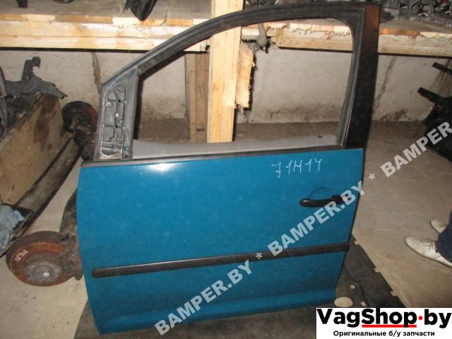 замок двери передней левой Volkswagen Caddy 3 поколение 2007, 1.9 л., TDi, BSU, дизель, МКПП, сине-зеленый, минивэн, передний привод - фото №1