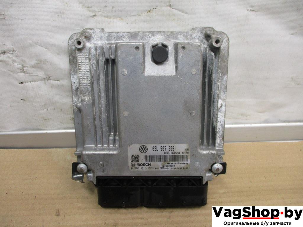 блок управления двигателем Volkswagen Passat B6 2009, 2.0 л., TDi, CBD, дизель, МКПП, серебро, седан, передний привод, 03L907309 - фото №1