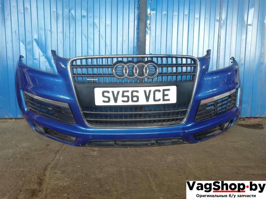 бампер передний Audi Q7 4L 2006, 3.0 л., TDi, BUG, дизель, АКПП, синий, внедорожник 5 дв., полный привод - фото №1