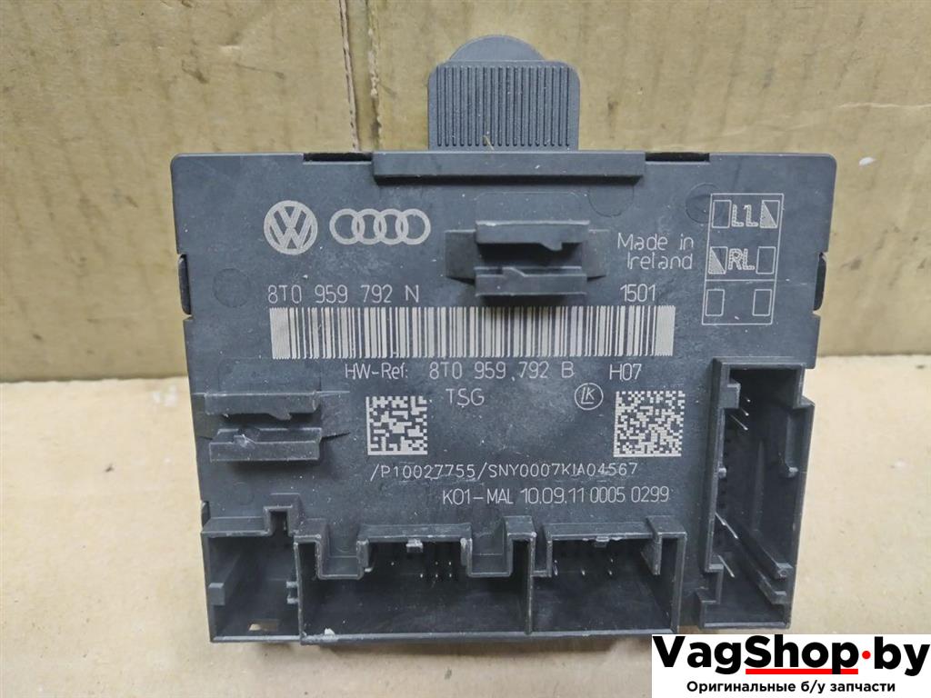 модуль управления двери Audi A4 B8/8K 2011, 2.7 л., TDi, CGK, дизель, МКПП, белый, седан, передний привод, 8T0959792N, 8T0959792B - фото №1