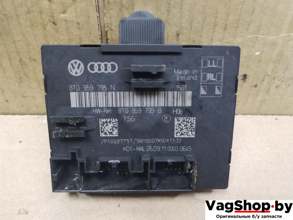 модуль управления двери Audi A4 B8/8K 2011, 2.7 л., TDi, CGK, дизель, МКПП, белый, седан, передний привод, 8T0959795N, 8T0959795B - фото №1