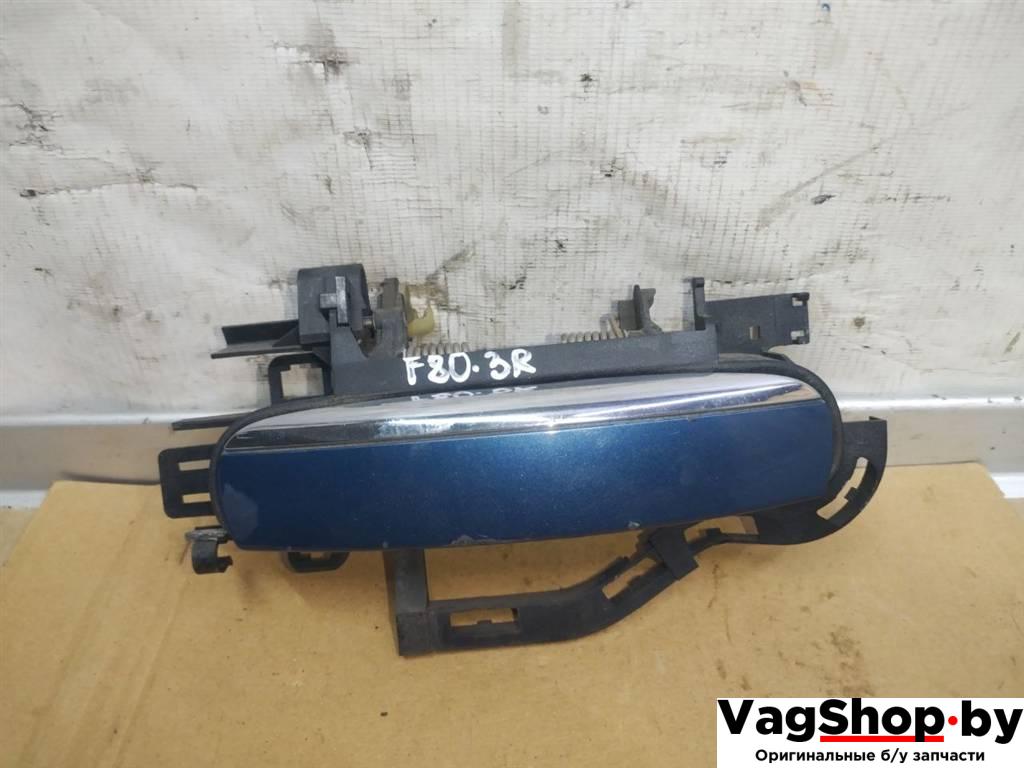 ручка наружная задняя правая Audi A6 4F/C6 2005, 3.0 л., TDi, BMK, дизель, АКПП, синий, седан, полный привод, 4F0837886 - фото №1