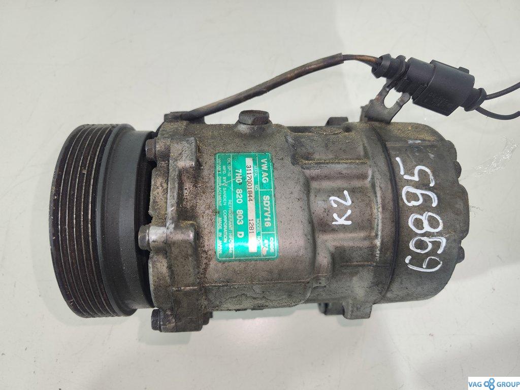 компрессор кондиционера Volkswagen Caddy 3 поколение 2006, 1.9 л., дизель, минивэн, 7H0820803D, . - фото №1